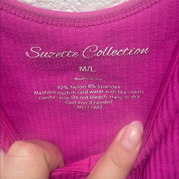 Fuchsia Ribbed Tank Top - Picture 2 of 2